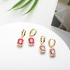 Birthstone Crystal Dangle Drop Earrings, 14K Gold Plated Huggie Hoop