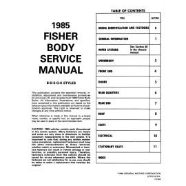 1985 Fisher Body B-D-E-G-K Service Manual