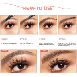Lápiz de cejas 2 uds efecto microblading 3D impermeable – Marrón oscuro YCFCG15