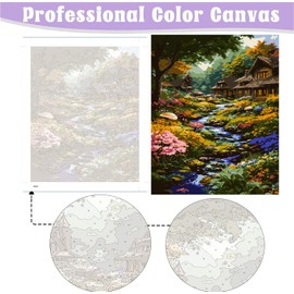 ARTMYRUI Paint by Numbers-Landscape Paint by Numbers for Adults Beginner,Flowers Acrylic Watercolor Paint by Number,DIY Mushroom Oil Painting for Home Wall Decor Gifts (16 x 20in).