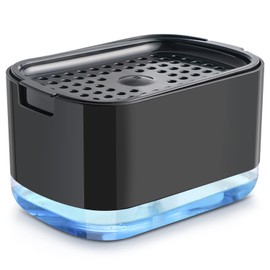 Richenda 2-in-1 Soap Dispenser with Sponge Holder-Dish Soap Dispenser for Kitchen Sink, 300ml,Black