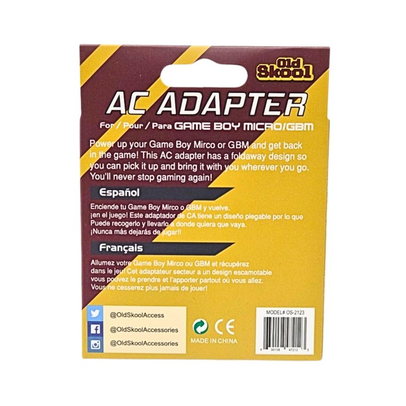 Old Skool Game Boy Micro AC Wall Charger - Game