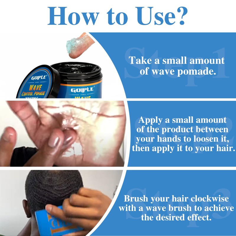 Natural Wave Pomade Strong Hold Easy Wash 360 Wave Training