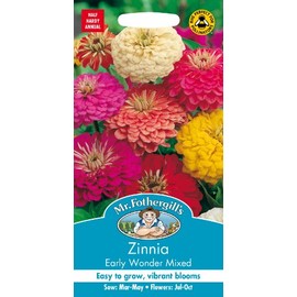 Mr Fothergill's 16626 Flower Seeds, Zinnia Early Wonder Mixed