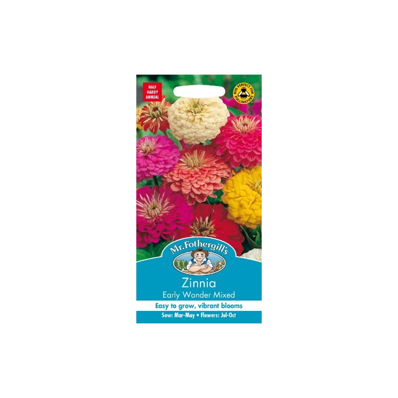 Mr Fothergill's 16626 Flower Seeds, Zinnia Early Wonder Mixed