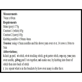 Knitting Pattern for Babies Blanket, Baby Afghan Knitting Pattern, Aran Yarn Knitting Pattern, 3 Colour Blanket Knitting Pattern, Finished Measurements are 74cm X 69cm, KP444