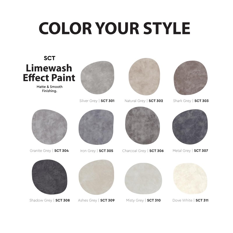 SUZUKA Strato Texture Limewash Effect Matte Wall Paint SCT-302 -