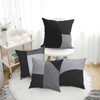 LOHDALOLF Black and Grey Cushion Covers 45x45 cm Set of