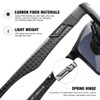 DUCO Sunglasses for Men Carbon Fiber Temples with Rectangular Polarized