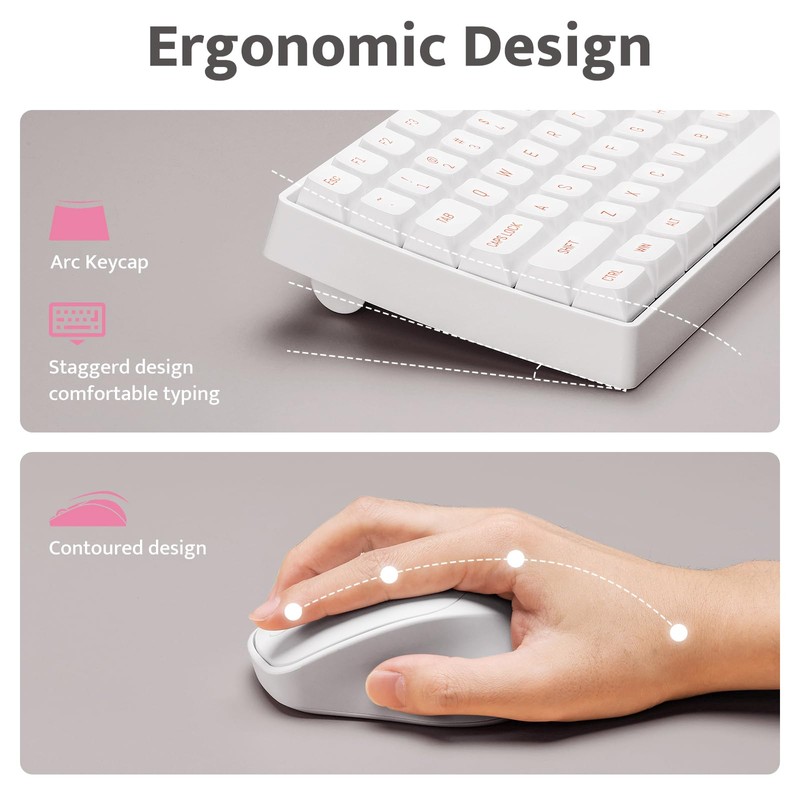 darkFlash Wireless Mechanical Keyboard and Mouse for Office, 106 Keys