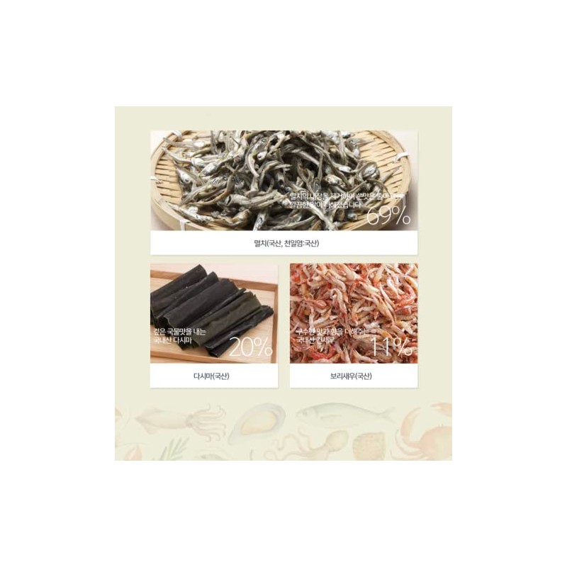 Dried Mix Seafood, Anchovy, Kelp Dashi Broth Tea Packet 16g