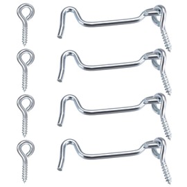 ZXUEZHENG 4Pcs 1.5 inches Cabin Hook Eye Latch Gate Door Swivel Window Door Hook with Mounting Screws