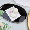 Omuriko Black Oval Decorative Tray with Handles, Versatile Serving Tray