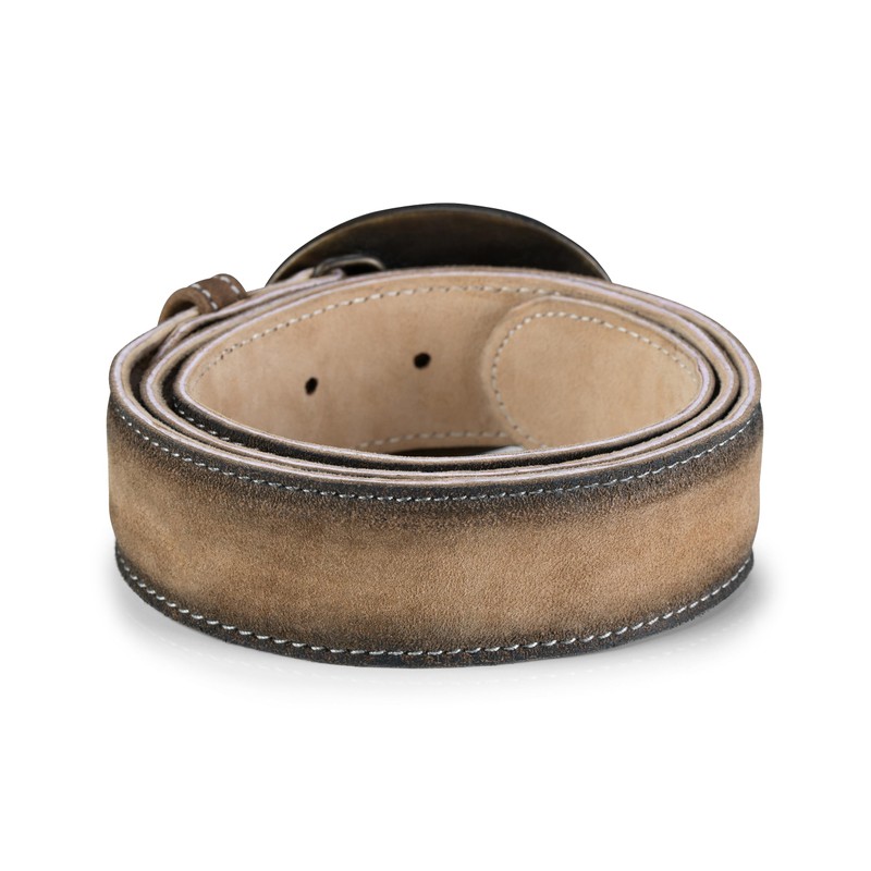 Schöneberger Trachten Couture Lorenz Men's Traditional Leather Belt with Deer