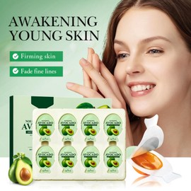 Face Masks Pack of 8, Avocado Mask, Moisturising Sleep Mask, Avocado Nourishing Anti-Wrinkle Firming Sleep Mask, Individually Packed Face Mask for Deep Hydration, Anti-Wrinkle Nourishing