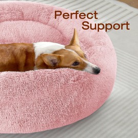 JOLLYVOGUE Dog Bed, Calming Anti-Anxiety Large Dog Bed, Fluffy Donut Cushion for Medium and Large Pets (27"/30"/36")