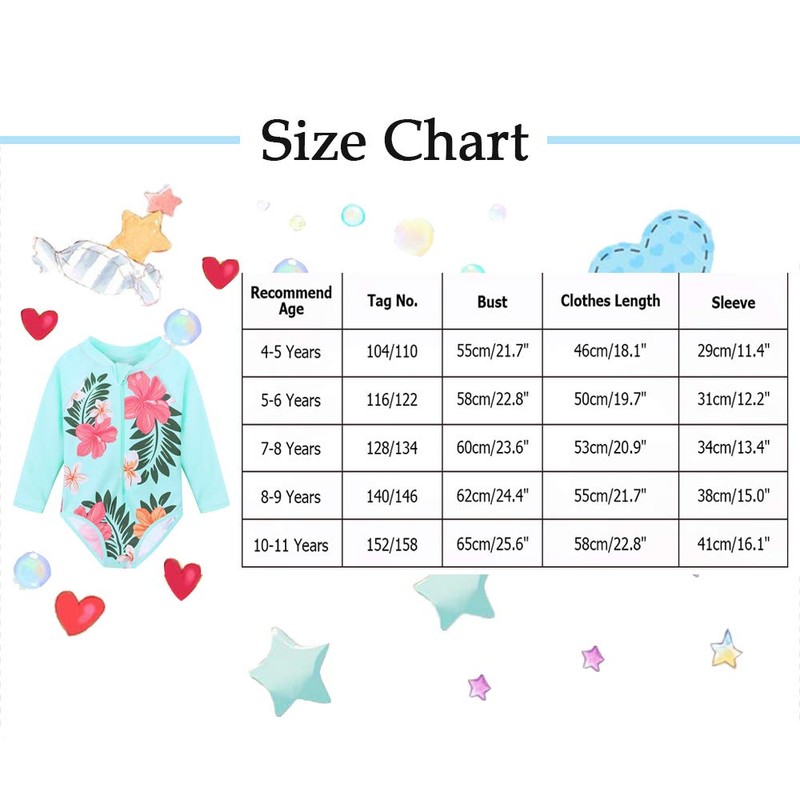 ZNYUNE Girls One Piece Rashguard Swimwear Long Sleeve Swim Suit