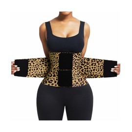 FeelinGirl Women Neoprene Workout Waist Trainer Belt Tummy Control Postnatal Waist Cincher Sport Waist Trimmer Leopard XL
