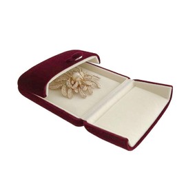 Svea Display Dark Red Premium Quality Velvet Jewelry Box Case for Brooch Birthday Present Packaging (Jewelry is not Included)