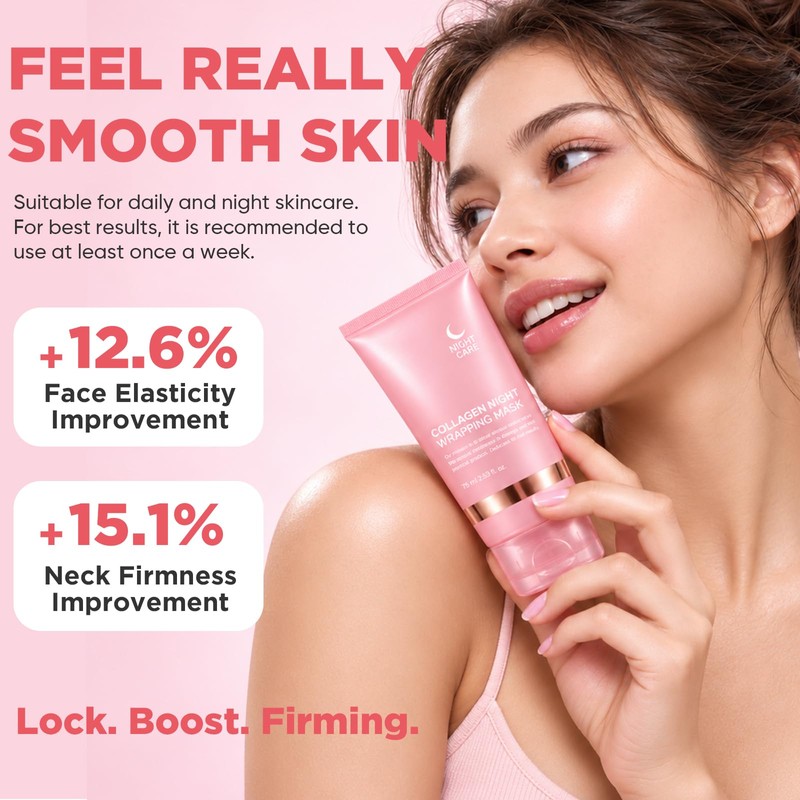 Collagen Night Wrapping Mask, Peel Off Face Mask Hydrating &
