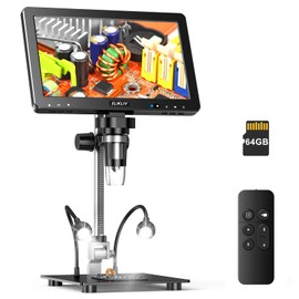 Elikliv EDM9 Max Digital Microscope: 20MP 10.1" 1500X HD IPS HDMI Coin Microscope Magnifier for Error Coins with Screen & Light, LCD Soldering Microscopes for Adults, PC/TV View, 64GB