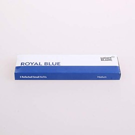 Montblanc 3 x Rollerball Refill Small, Colour Royal Blue, Medium (M), 124505
