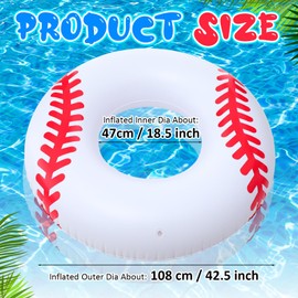 ShinyRelief 2 Pcs Football Baseball Soccer Basketball Sport Inflatable Pool Ring Floats Ring Adult Size Inflatable Floats Swimming Pool Tubes Beach Sports Party Lake Use Summer(Football)