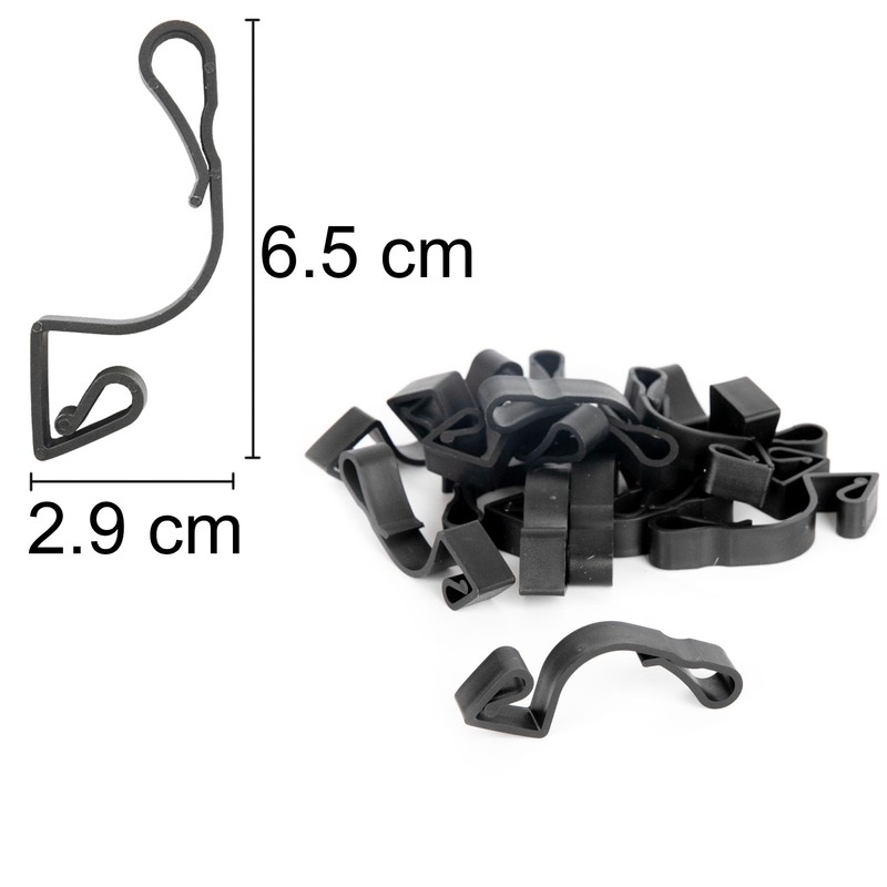 SHATCHI 16Pcs Giant Black Gutter Hooks for Outdoor Hanging Christmas