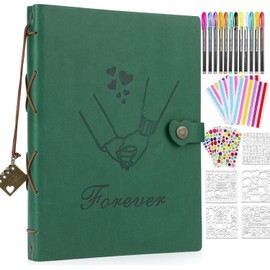 ZEEYUAN Photo Album for DIY Dandelion 60 Pages 22 x 27.3 cm Vintage Guest Book Leather Photo Book with Photo Corners as a Beautiful Gift for Valentine's Day, Birthday and Christmas for Couples,