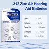 PKCELL Hearing Aid Batteries Size 312, Mercury Free Hearing Aid