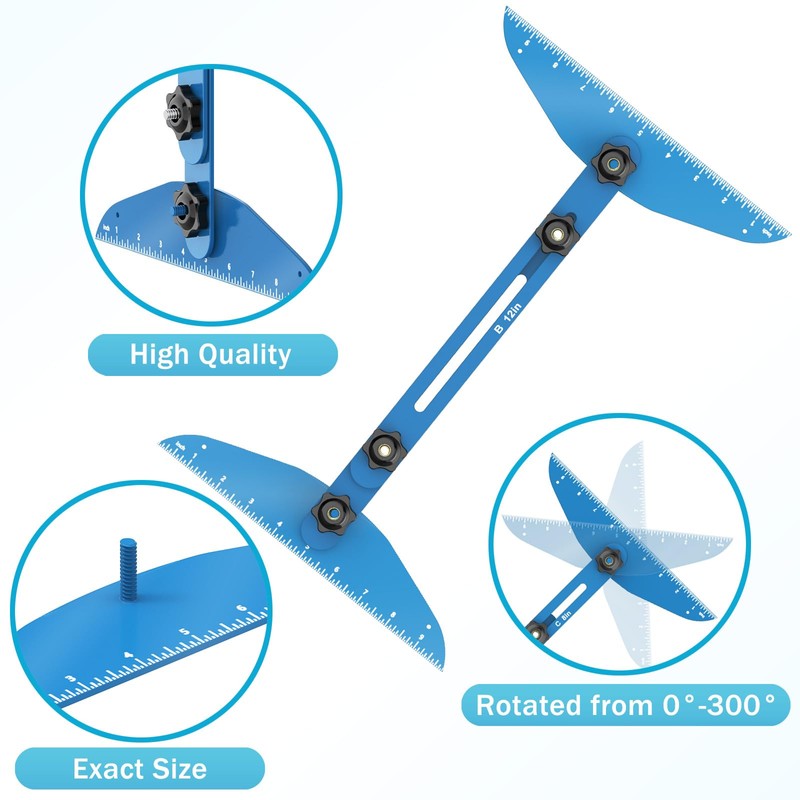 Fengone Stair Treads Gauge Template Tool Stair Tread Jig 11-60