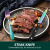 KOOMADE Rainbow Silverware Sets with Steak Knife - 24 PC
