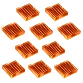 Easycargo 24pcs 40mm Heatsink 40x40x11mm Aluminum Cooler Heatsink for 3D Printer Cooling TEC1-12706 Thermoelectric Peltier Cooler 40mm x 40mm x 11mm (Goldentone 24pcs)