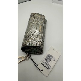 Brahmin ELORA Eyeglass Case Platinum Over The Snake Genuine Leather W/ Clip RARE