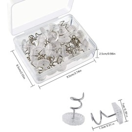 100Pcs Upholstery Pins with Storage Box Bed Skirt Pins Slip Cover Fasteners Pins Plastic Upholstery Tacks Headliner Pins for Upholstery Slipcovers Mattresses