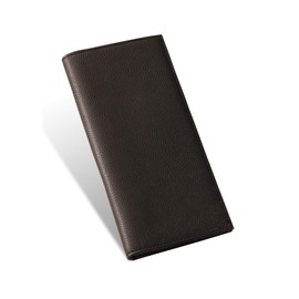 Business Leather Factory Long Wallet (No Coin Pocket), Genuine Leather, Card Storage, Bill Compartment, Leather Wallet, Large Capacity, Leather, hole black