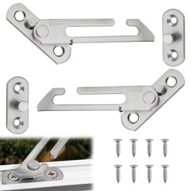 2 PCS Window Safety Locks,Upvc Window Restrictor,Window Restrictors Locks, UPVC Stainless Steel 304 Security Lock Child Lock Restrictor Catch Safety Catch with Screws(Silver)