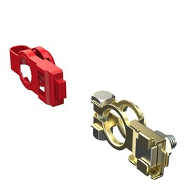 2 PCS Thicked Pure Copper Car Battery Wire Terminal Connector Clamp Clips With Durable Plastic Cover