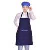 Switchon Blue and Black Waterproof Kitchen Apron with Cap- Set