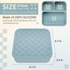 Silicone Bento Box 3 Compartment Lunch Containers,Reusable Lunch Box Containers