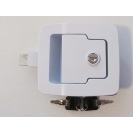 FIC WHITE RV 5" x 4 1/2" Baggage Door Lock 30205 Standard Plunger Length 2 Keys