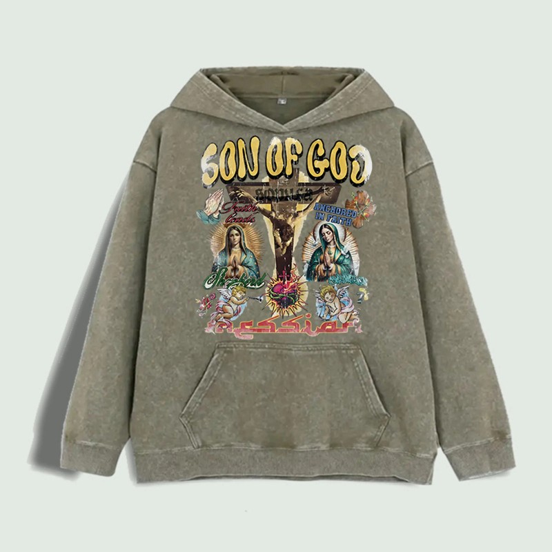 Son of God Religious Graphic Hoodie 100% Cotton US Warehouse
