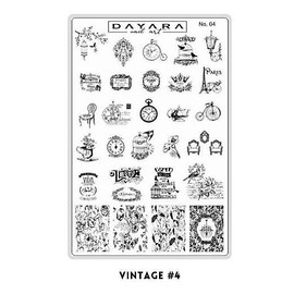 DAYARA 28 Vintage Designs DAYARA Nail Art Stamping Plate – Retro Stamp Tool for Nails