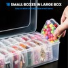 FOGAWA Small Bead Organizers 19PCS Plastic Clear Beads Storage Containers