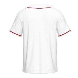 Lalkllo Men Baseball Jersey Solid Shirts Plain Casual Button Down Short Sleeves T-Shirt Sports Uniform XL White-Red