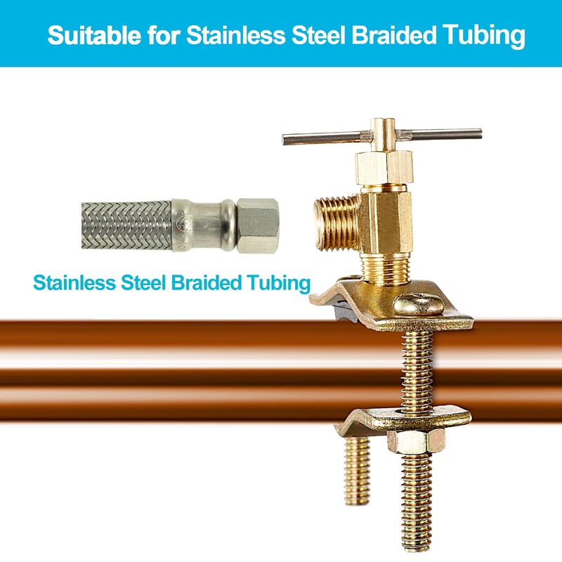 Self Piercing Saddle Valve - 1/4" Compression Outlet Brass Needle
