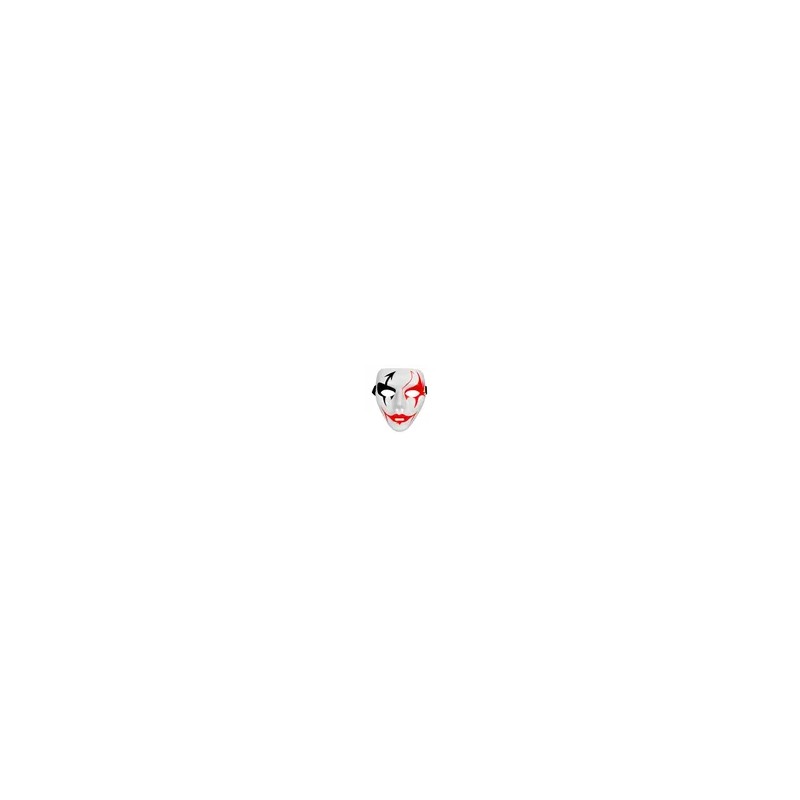 Máscara de Demonio Blanca para Halloween con Detalles Rojos