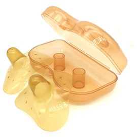 Finever Nipple Shields for Breastfeeding Nursing Newborn for Women Baby Premium Contact Nippleshield for with Latch Difficulties or Flat or Inverted Nipples Light Brown Color 1 Pair