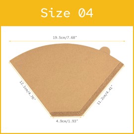 KEETARA #4 Cone Coffee Filters, 100 Count, 8-12 Cup, Unbleached Natural Paper, No Blowout, Disposable for Pour Over and Drip Coffee Maker