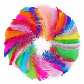 Coceca 500pcs 3-5 Inches Colorful Feathers for Crafts DIY Wedding Home Party Decorations